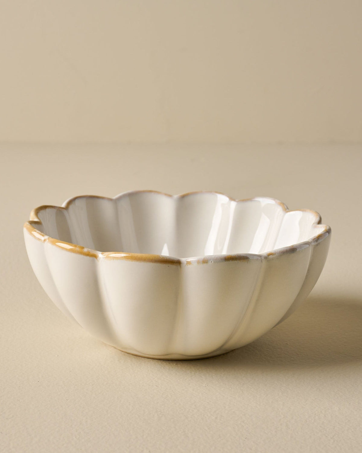 Mavelle Cream Scalloped Cereal Bowl bowl - Detail View