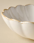 Mavelle Cream Scalloped Serving Bowl serving piece