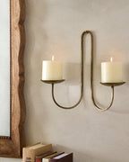 Mavelle Daniel Antique Brass Candle Sconce wall sconce - Detail View