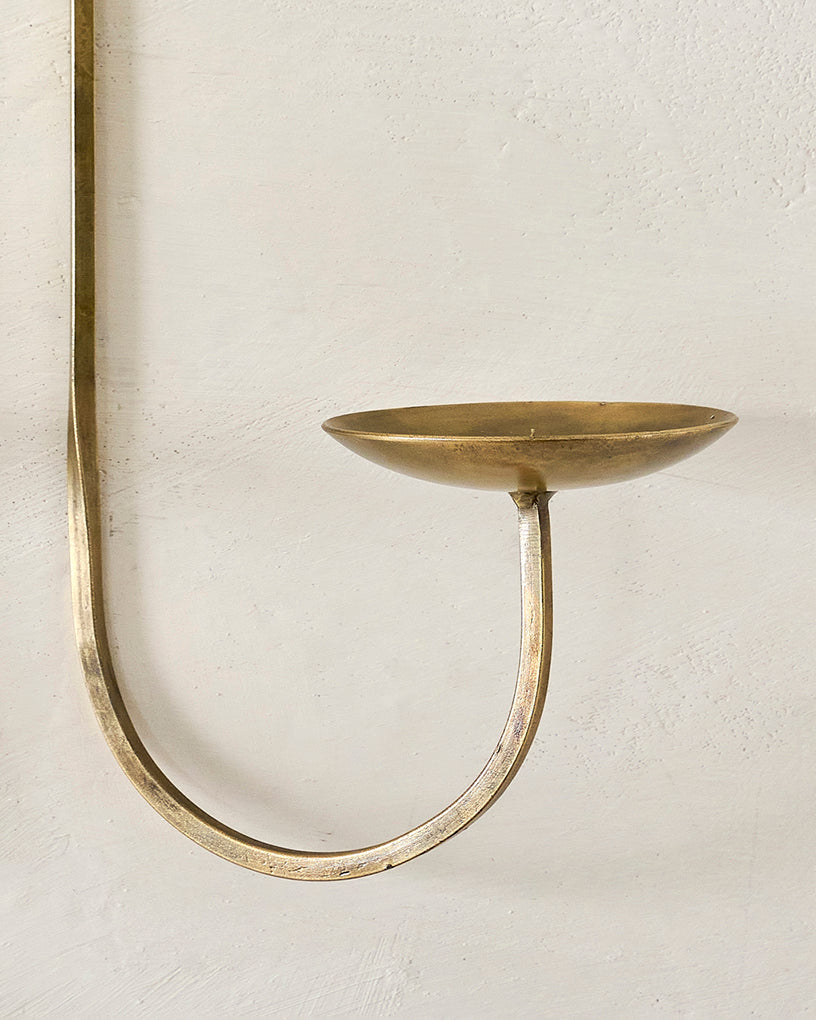 Mavelle Daniel Antique Brass Candle Sconce wall sconce - Close-Up