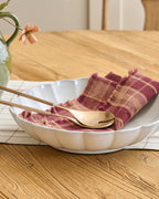 Mavelle Oversized Cream Scalloped Serving Bowl serving piece