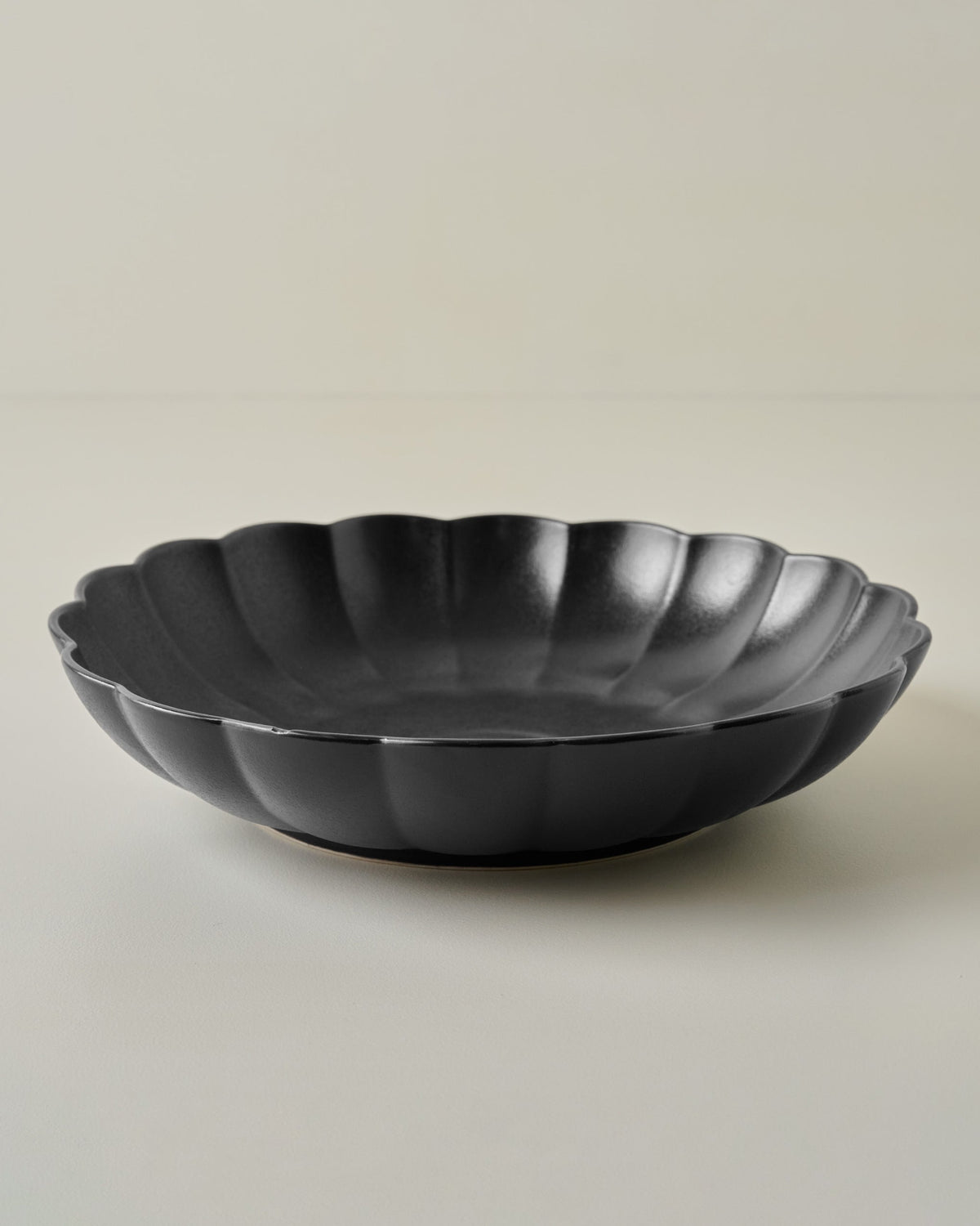 Mavelle Oversized Black Scalloped Serving Bowl serving piece - Detail View