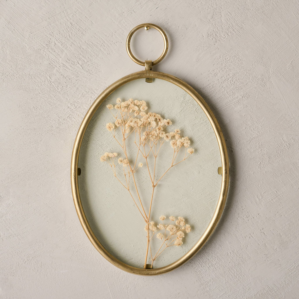 Mavelle Antique Brass Framed Pressed Floral mirror - Styled in Room