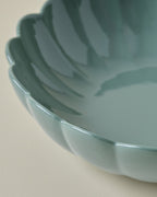 Mavelle Seagrass Scalloped Serving Bowl serving piece - Styled in Room
