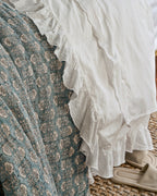 Mavelle Optic White Scalloped Edge Sheet Set bedding - Styled in Room