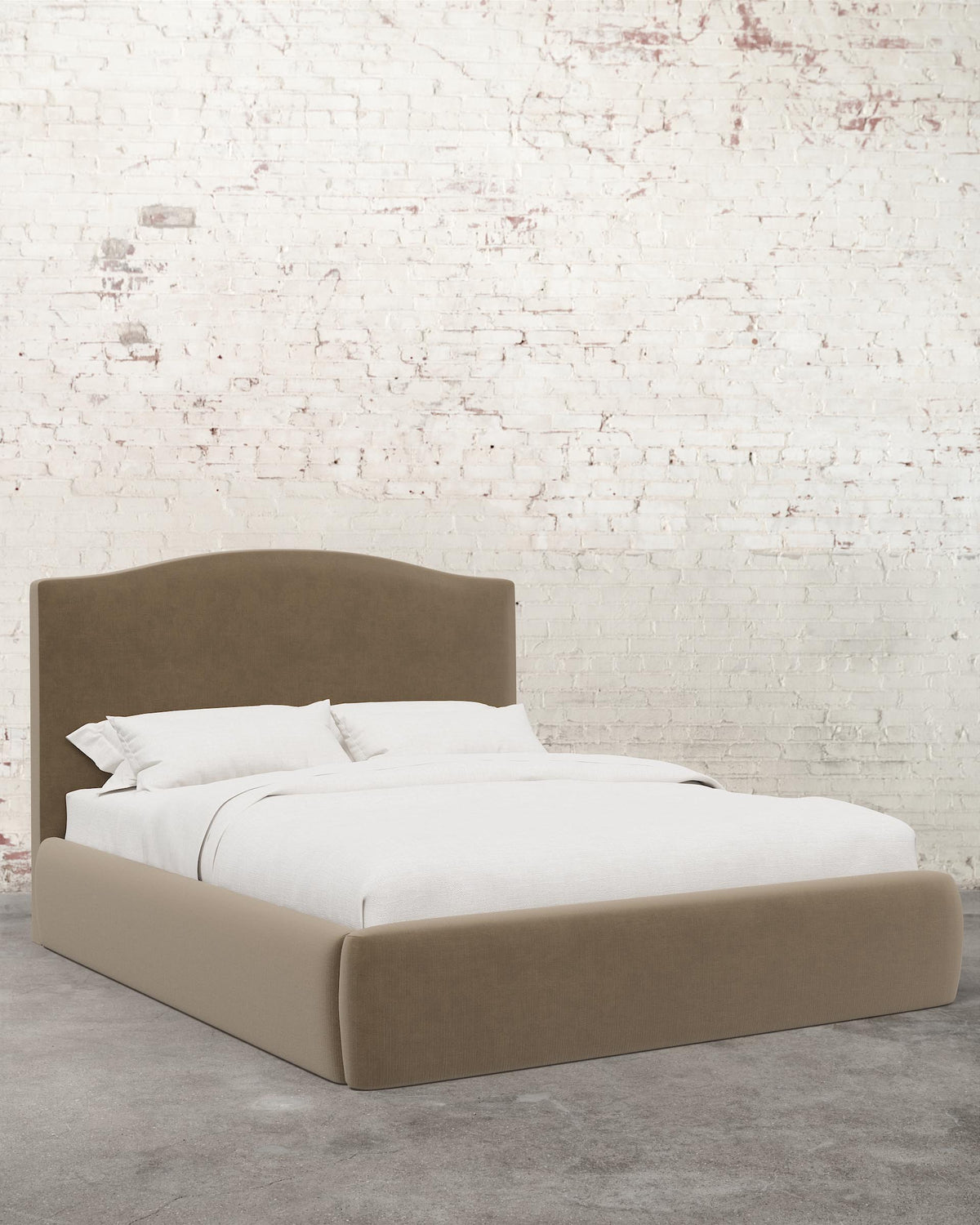 Mavelle Clara Velvet Upholstered Bed bed frame - Styled in Room