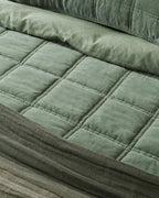 Mavelle Weekend Velvet Quilt - Dusty Green quilt - Side View