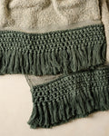 Mavelle Dusty Green Essential Tassel Throw throw blanket