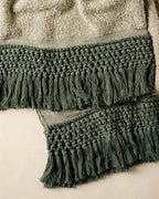 Mavelle Dusty Green Essential Tassel Throw throw blanket