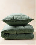 Mavelle Weekend Velvet Quilt - Dusty Green quilt