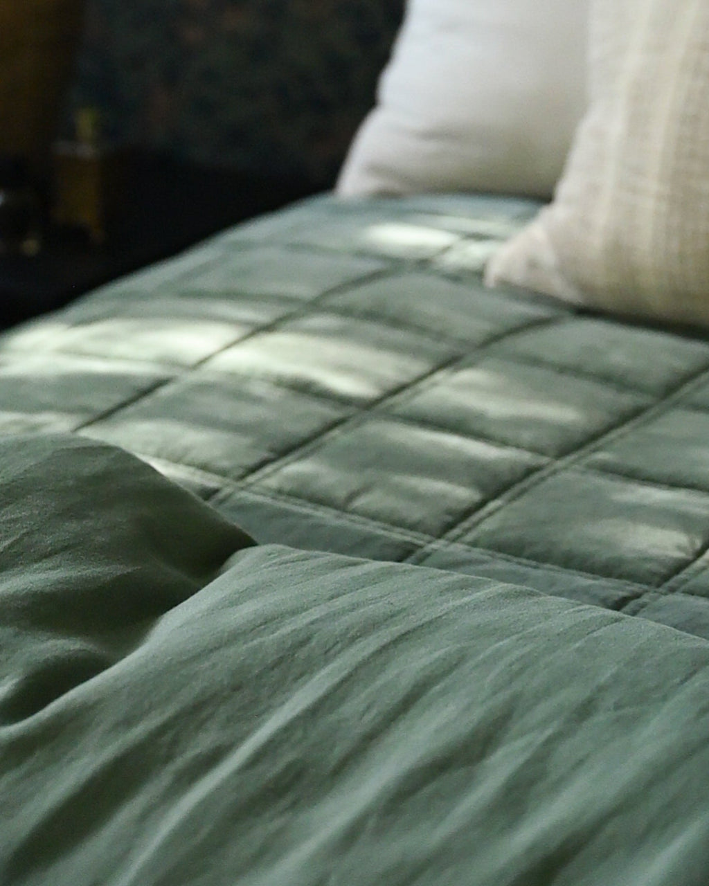 Mavelle Weekend Velvet Quilt - Dusty Green quilt - View 8