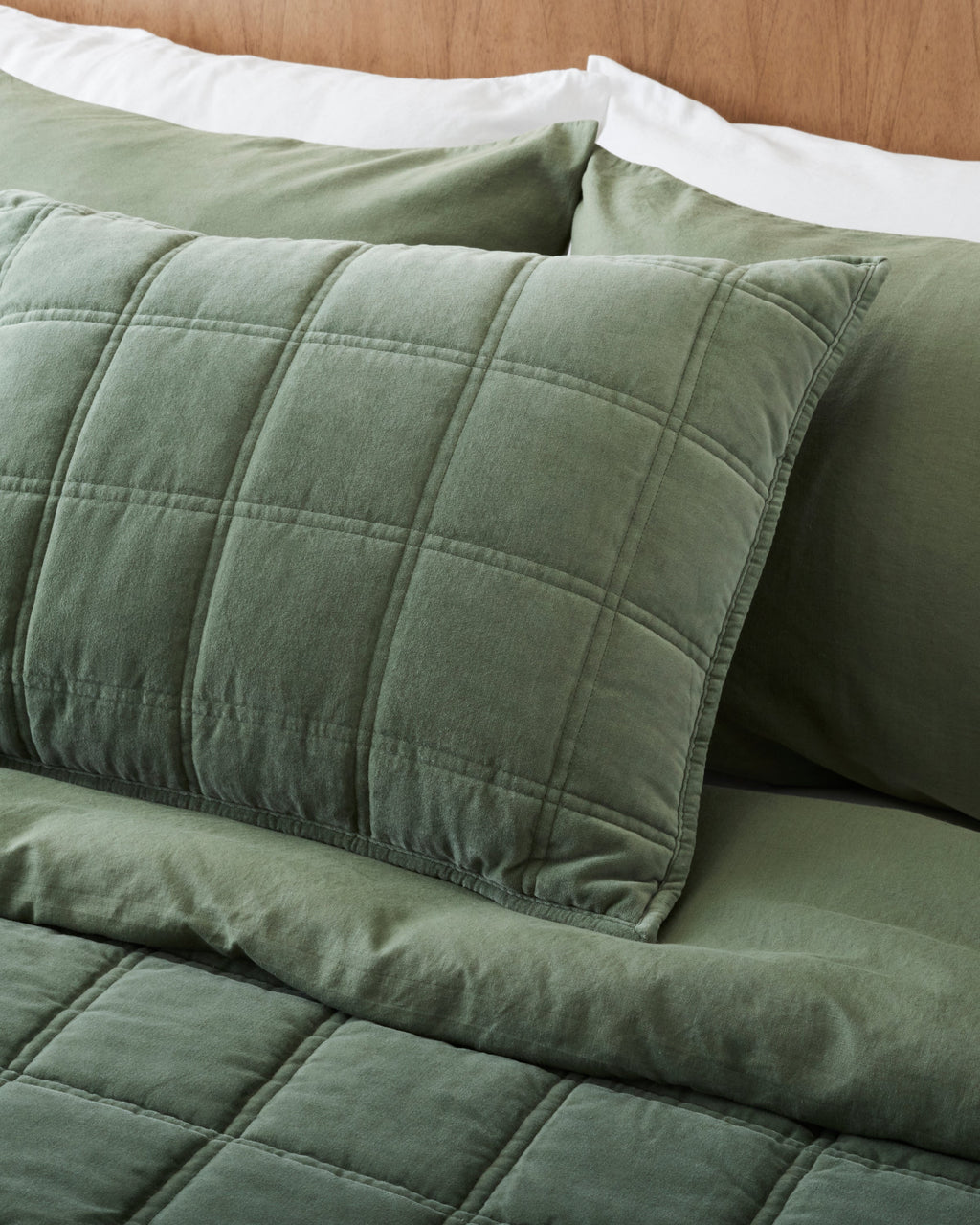 Mavelle Weekend Velvet Quilt - Dusty Green quilt - Alternate View