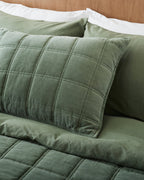 Mavelle Weekend Velvet Quilt - Dusty Green quilt - Alternate View