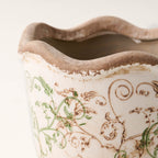Mavelle Green Scalloped Distressed Planter planter - Side View