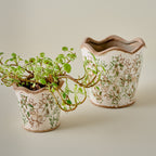 Mavelle Green Scalloped Distressed Planter planter - Detail View