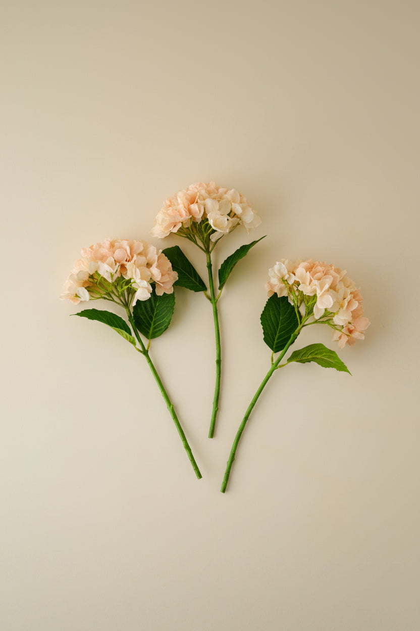 Mavelle Real Touch Hydrangea Bundle faux floral stem - Close-Up