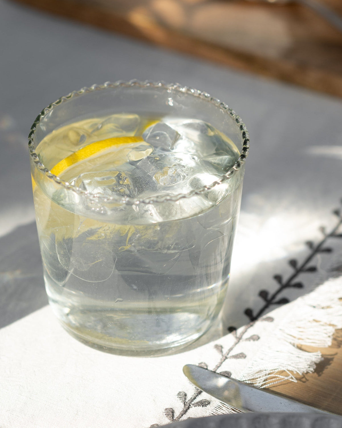 Mavelle Elizabeth Bottle Cut Glass Tumbler drinking glass - Detail View