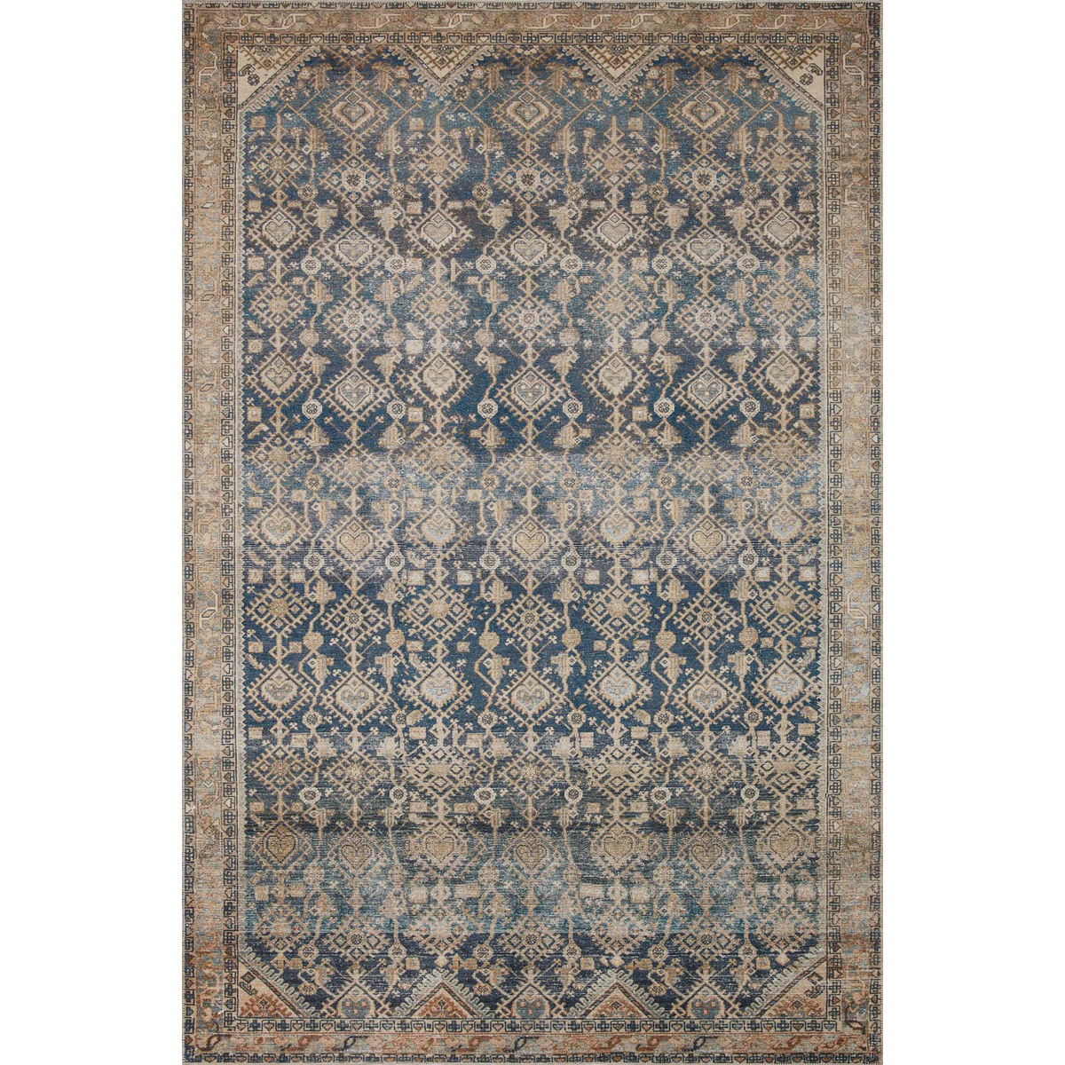 Mavelle Lenna Indigo Natural Rug area rug - Detail View