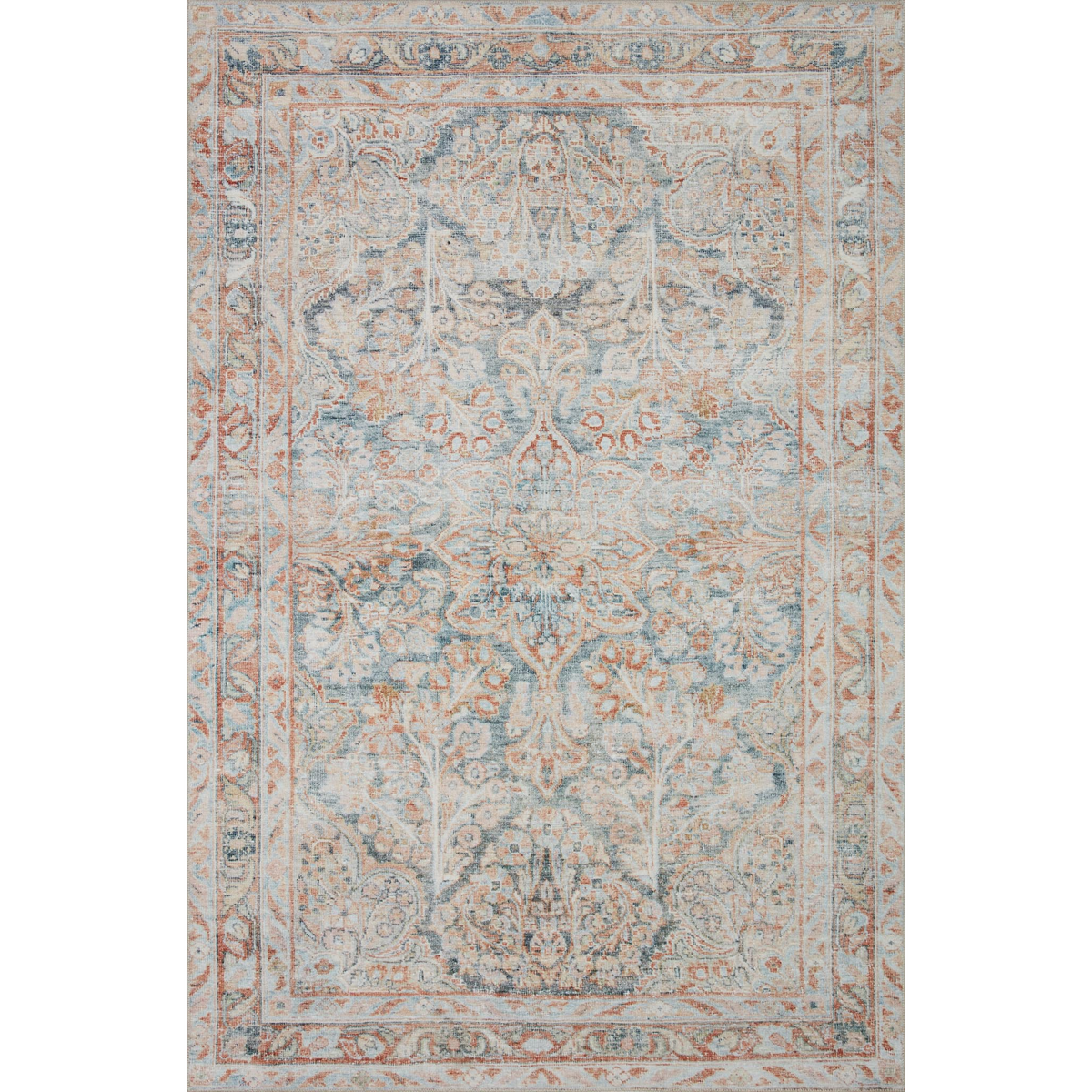 Mavelle Lenna Ocean Apricot Rug area rug - Detail View
