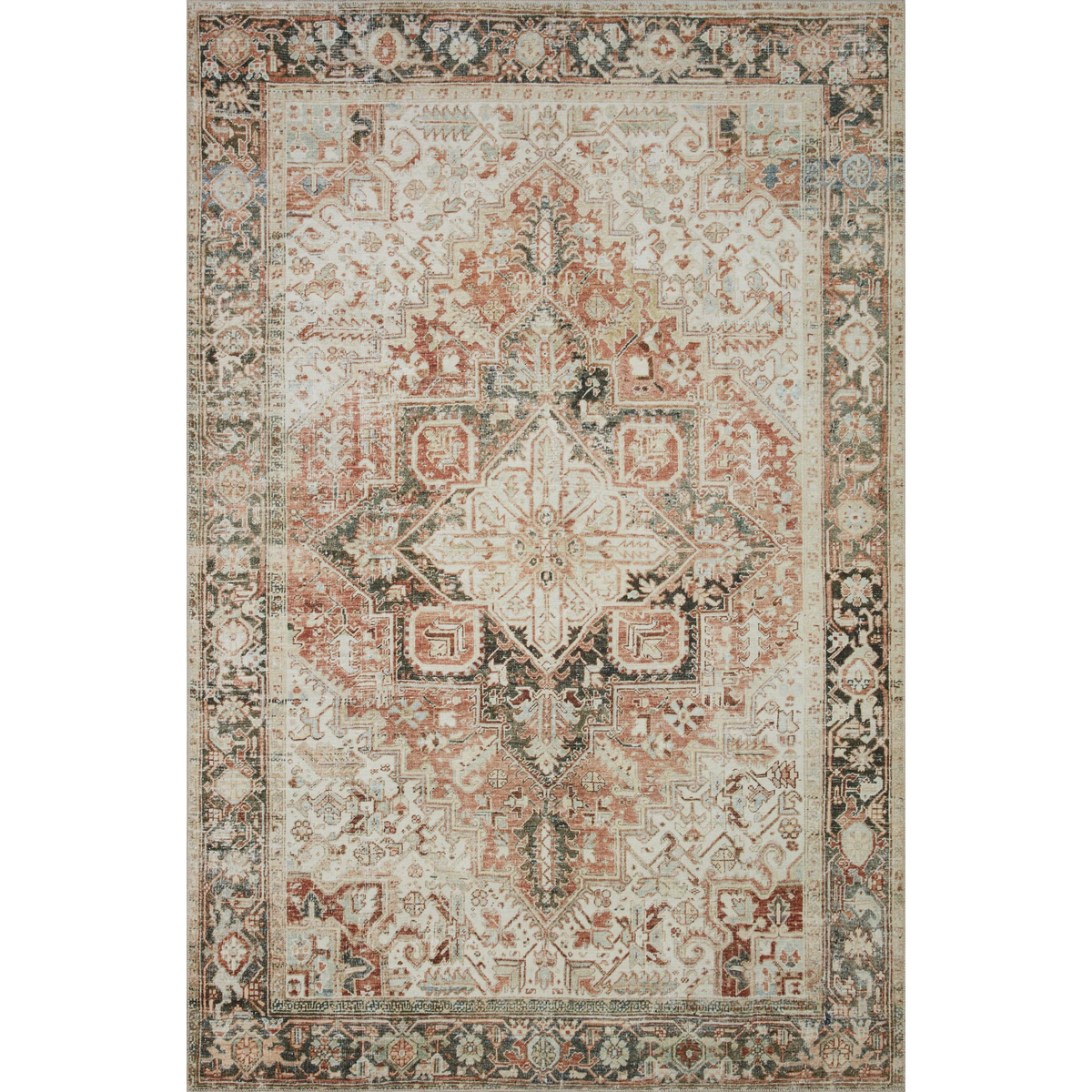Mavelle Lenna Rust Charcoal Rug area rug - Detail View
