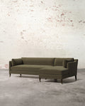 Mavelle Francis Right Facing Sectional with Brass Casters sectional sofa - Close-Up