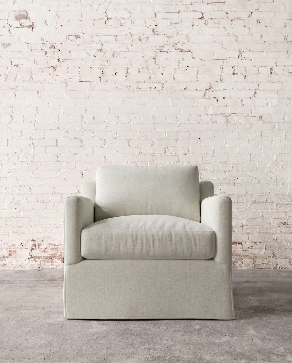 Mavelle Francis Slipcovered Swivel Chair accent chair - Styled in Room