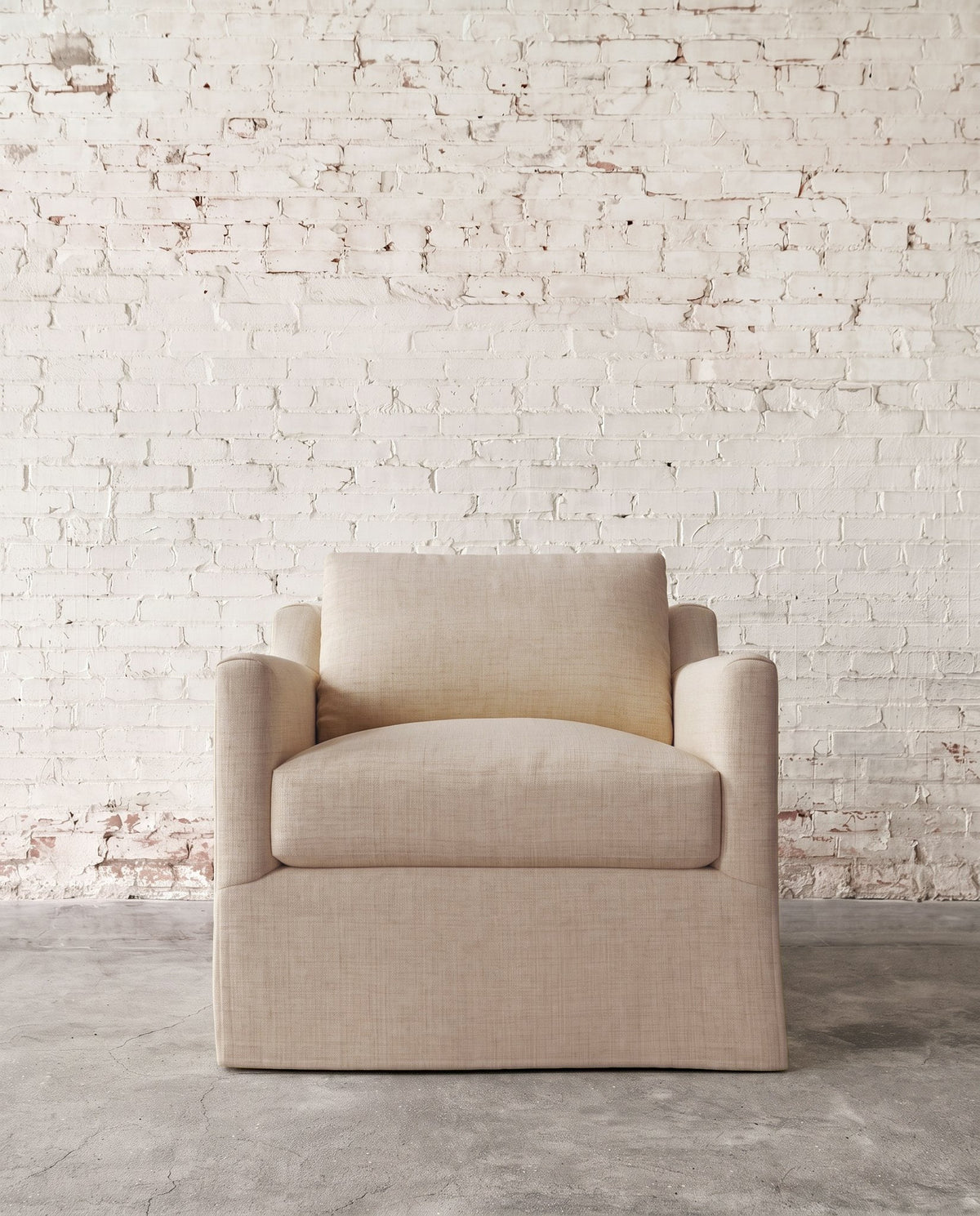 Mavelle Francis Slipcovered Swivel Chair accent chair - Detail View