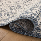 Mavelle Gigi Ivory Blue Rug area rug - Styled in Room