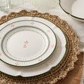 Mavelle Green Luna Scalloped 3-Piece Place Setting dinnerware set