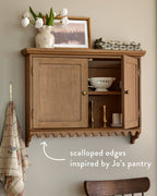 Mavelle Archie Scalloped Wood Wall Cabinet storage cabinet - Detail View
