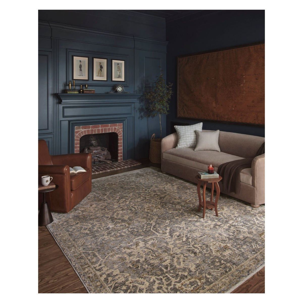 Mavelle Junie Blue Natural Rug area rug - Styled in Room