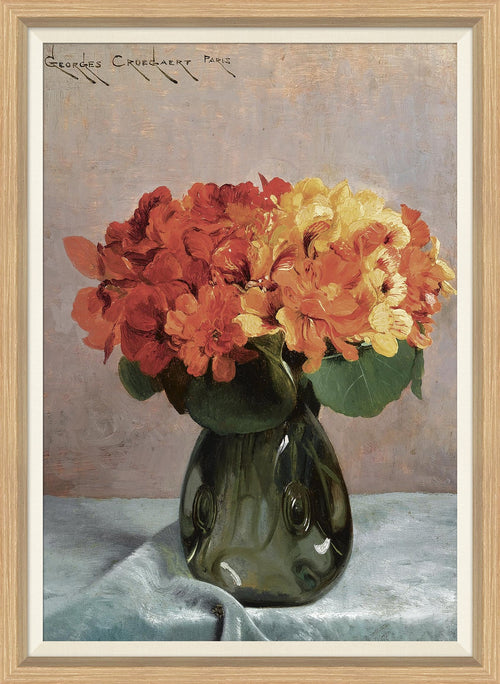 Mavelle A Flower Still Life by Georges Croegaert framed wall art