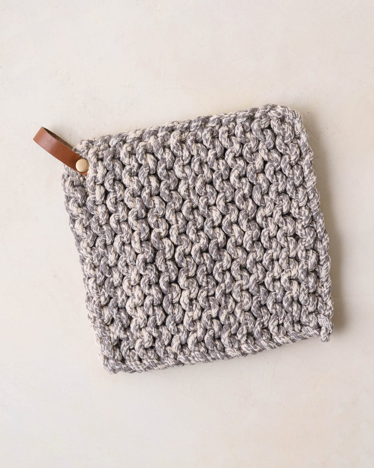 Mavelle Heathered Hand Crocheted Pot Holder kitchen linen - Detail View