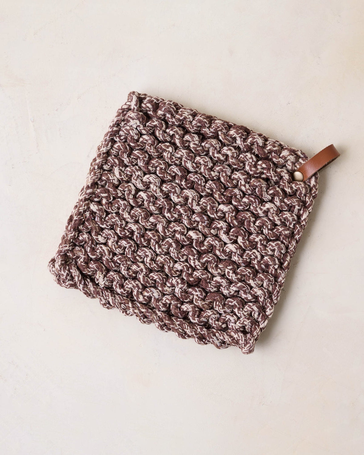 Mavelle Heathered Hand Crocheted Pot Holder kitchen linen - Side View