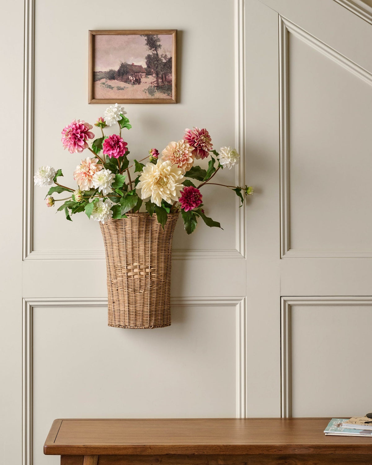 Mavelle Woven Scalloped Wall Basket storage basket - Close-Up