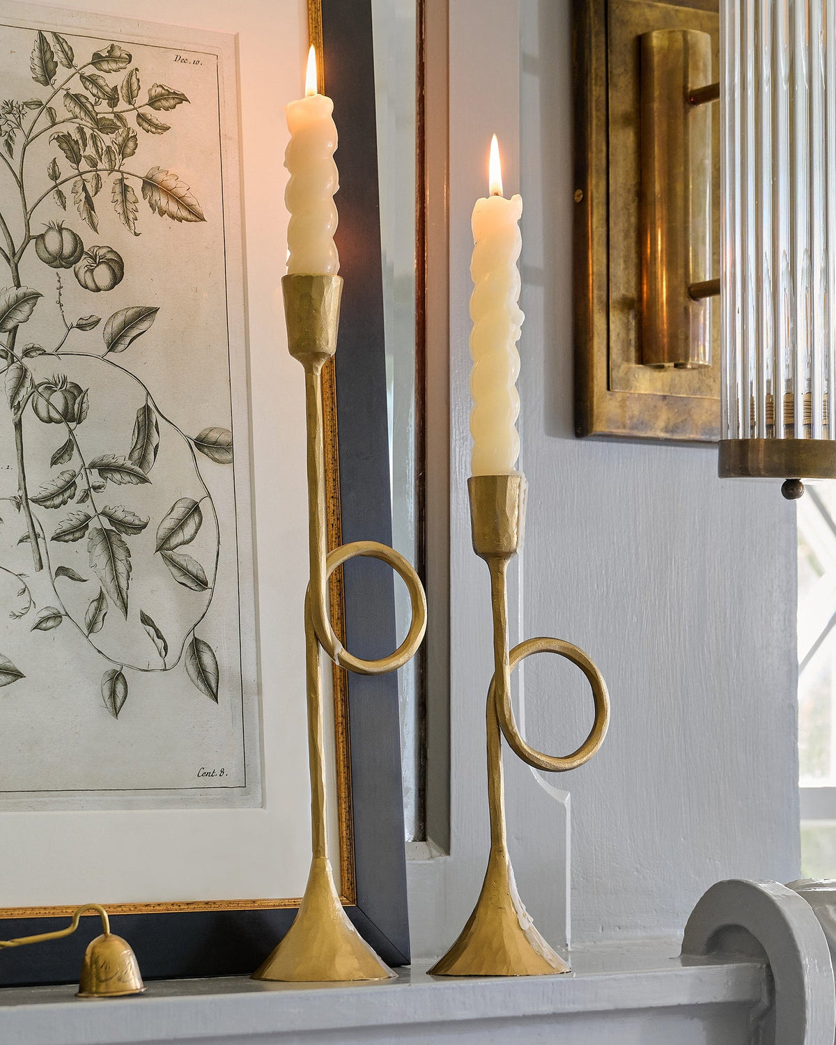 Mavelle Antique Inspired Trumpet Taper Holder candle holder - Styled in Room