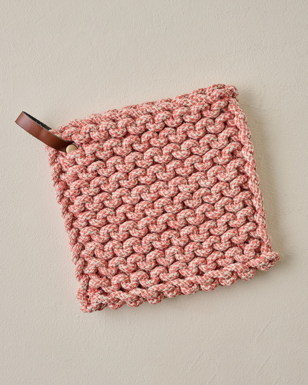 Mavelle Heathered Hand Crocheted Pot Holder kitchen linen - Styled in Room