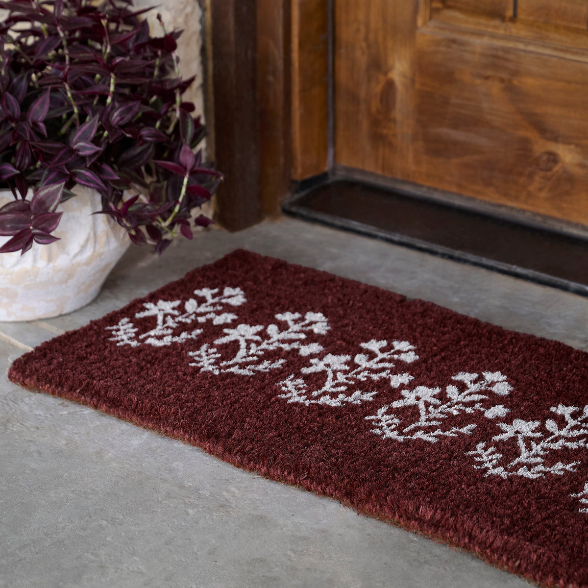Mavelle Aspen Floral Doormat decorative accent - Styled in Room
