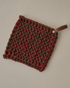 Mavelle Holiday Hand Crocheted Cotton Pot Holder kitchen linen - Detail View
