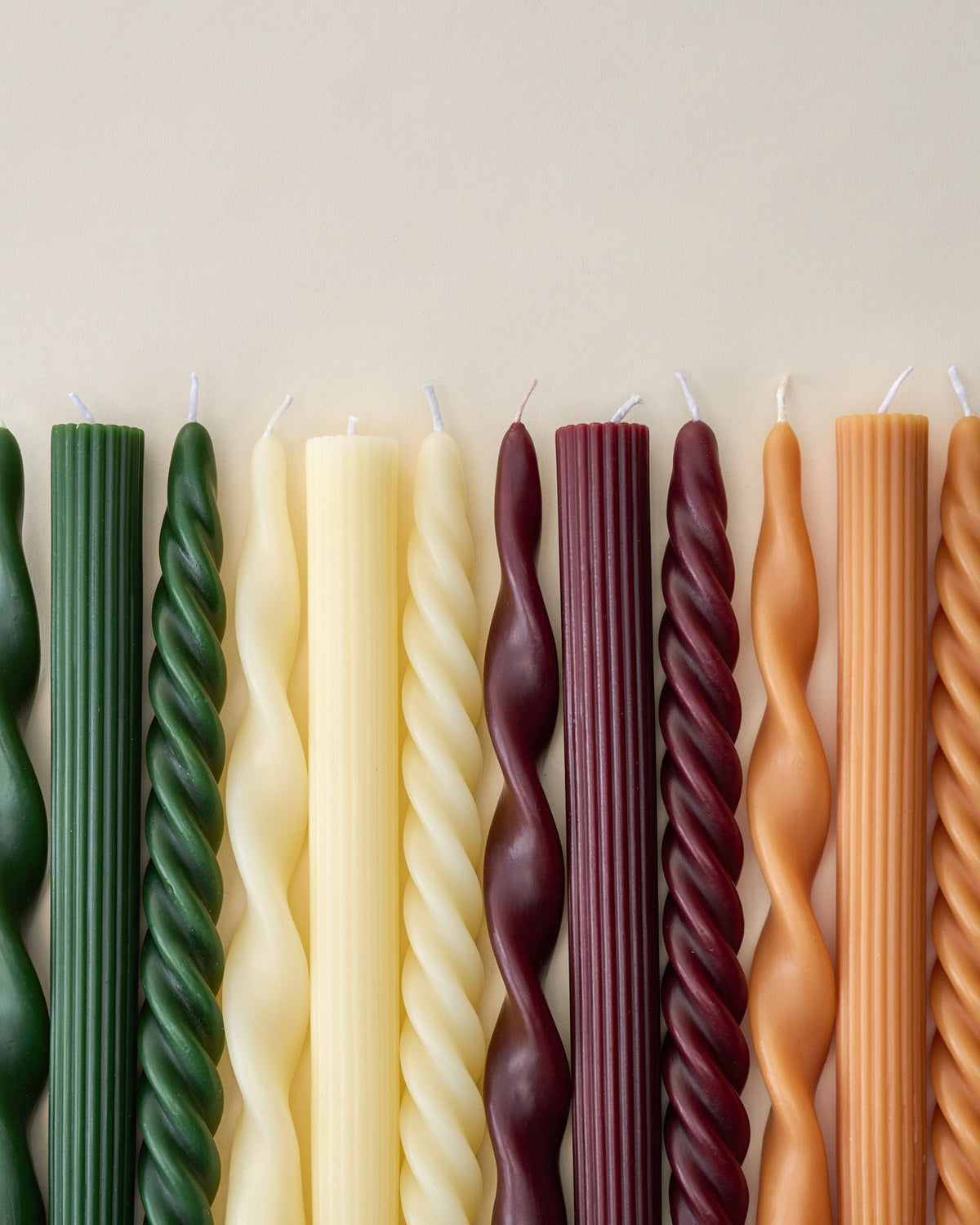 Mavelle Assorted Drippy Taper Candle - Olive candle - Styled in Room