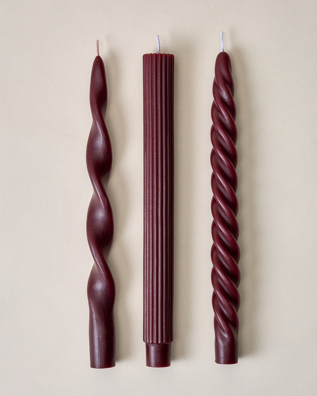 Mavelle Assorted Drippy Taper Candle - Burgundy candle