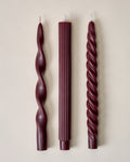 Mavelle Assorted Drippy Taper Candle - Burgundy candle