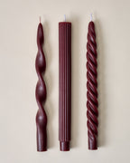 Mavelle Assorted Drippy Taper Candle - Burgundy candle