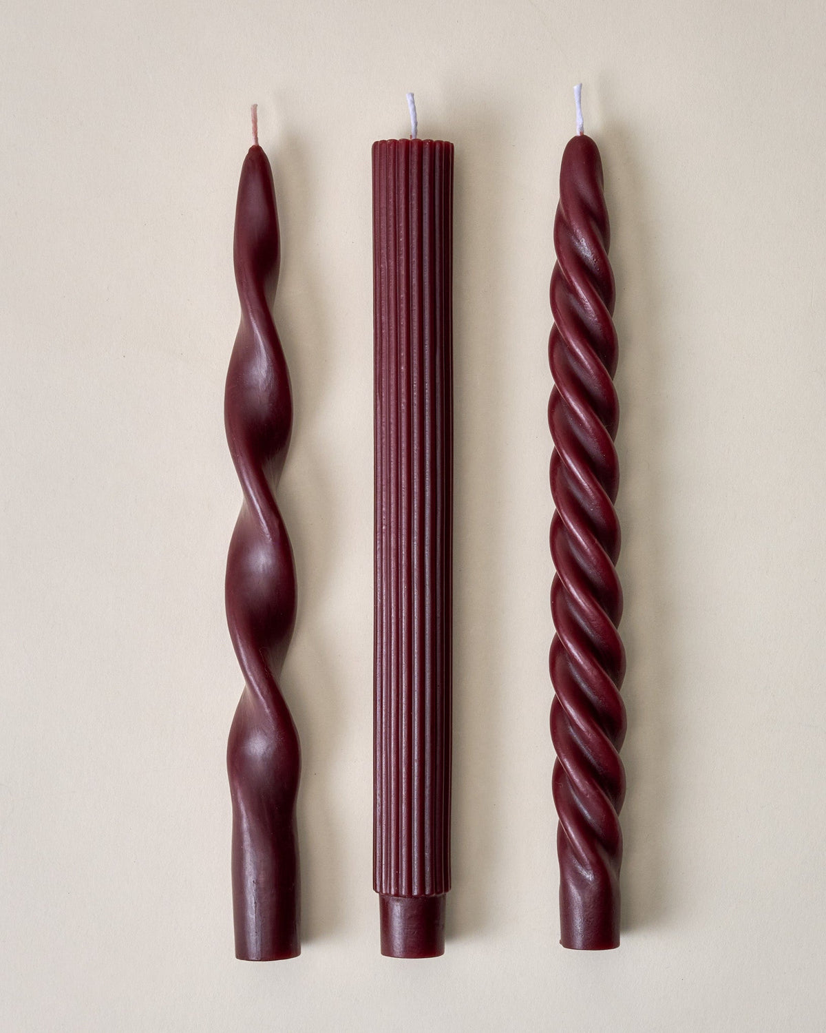 Mavelle Assorted Drippy Taper Candle - Burgundy candle