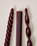 Mavelle Assorted Drippy Taper Candle - Burgundy candle - Close-Up