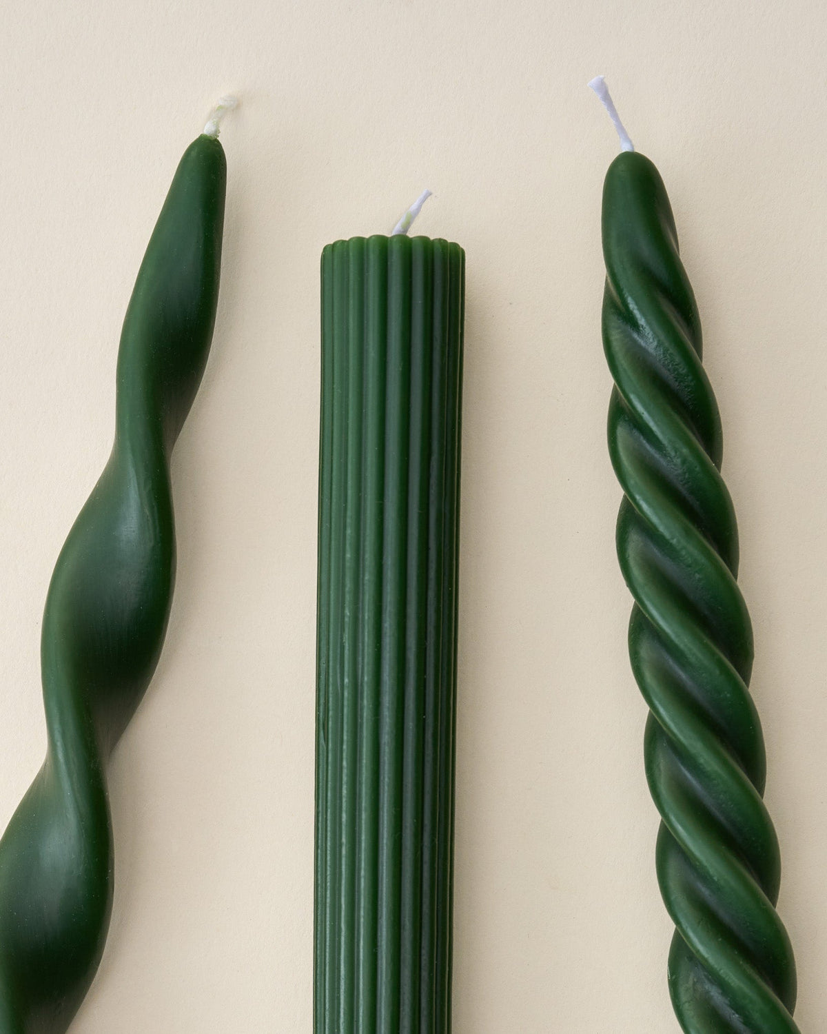 Mavelle Assorted Drippy Taper Candle - Olive candle - Detail View