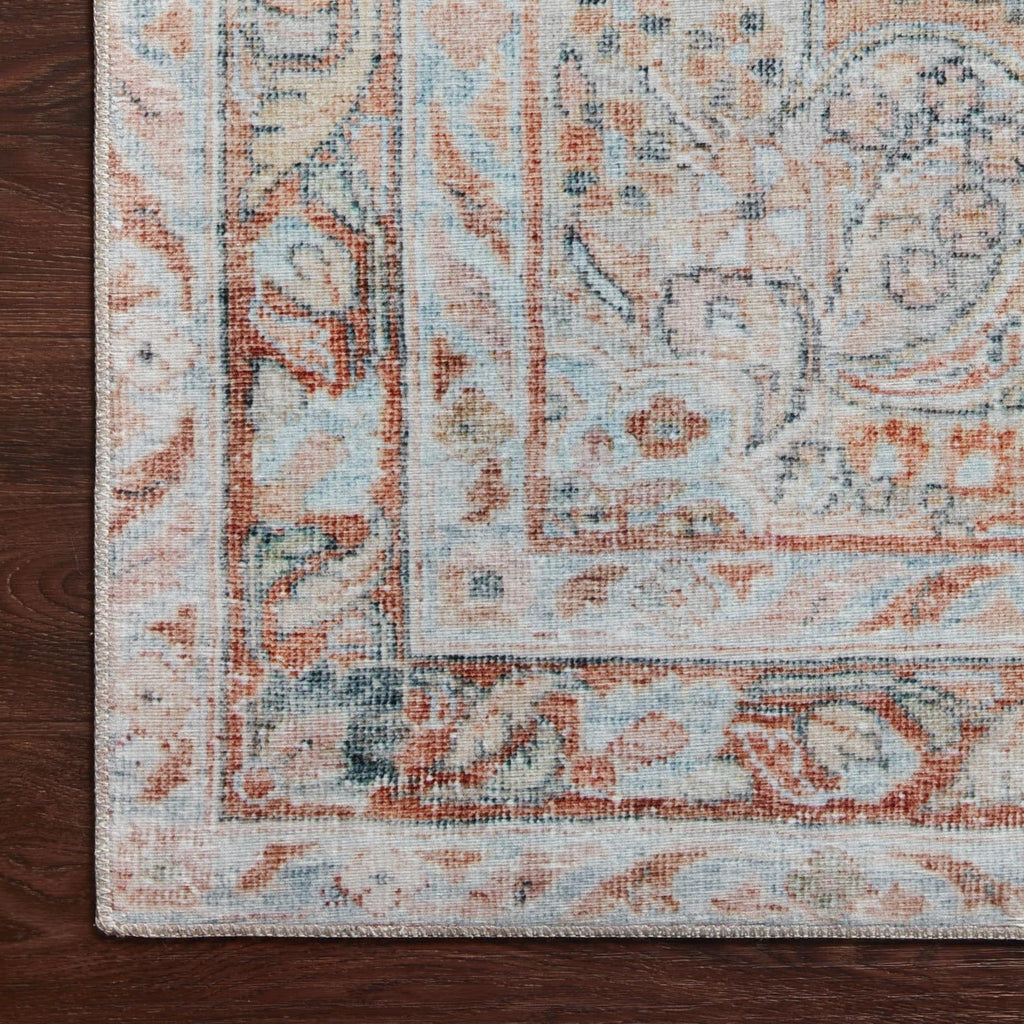 Mavelle Lenna Ocean Apricot Rug area rug - Styled in Room