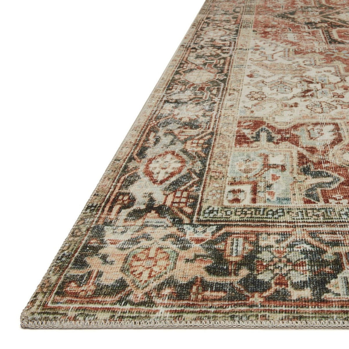 Mavelle Lenna Rust Charcoal Rug area rug - Styled in Room