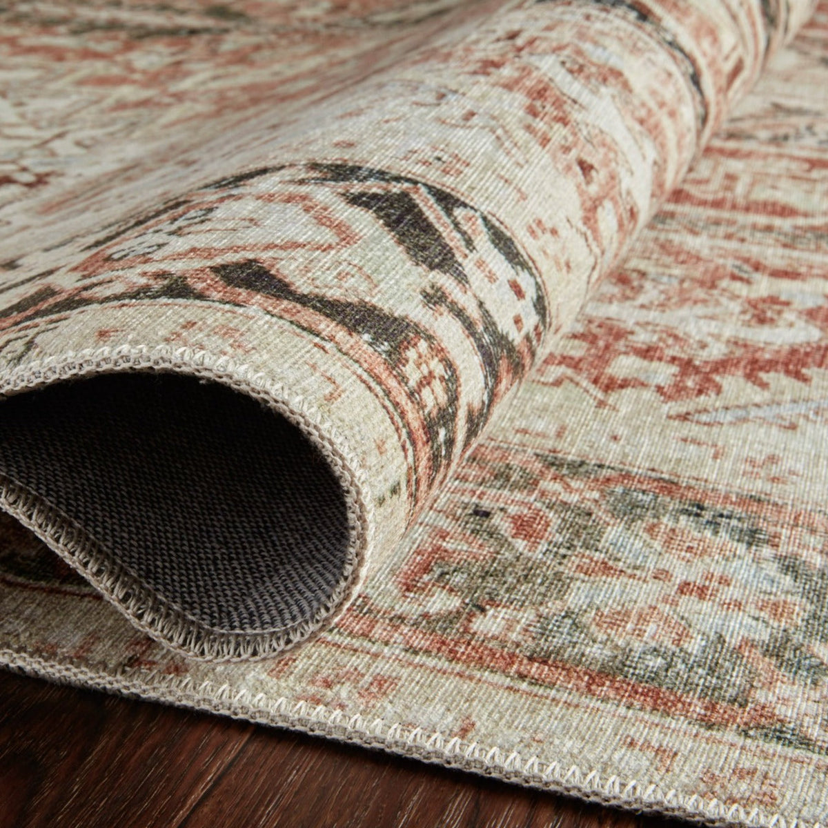 Mavelle Lenna Rust Charcoal Rug area rug - Close-Up