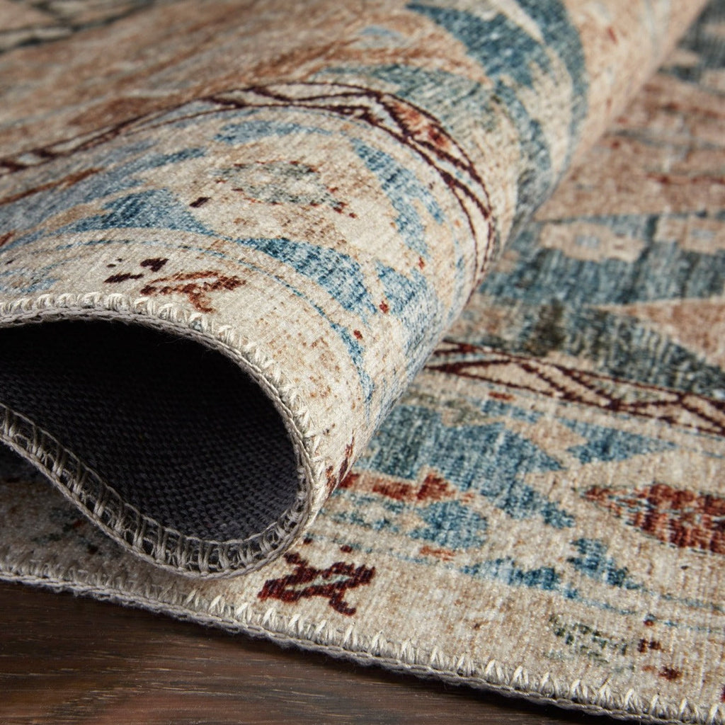 Mavelle Lenna Denim Sand Rug area rug - Close-Up